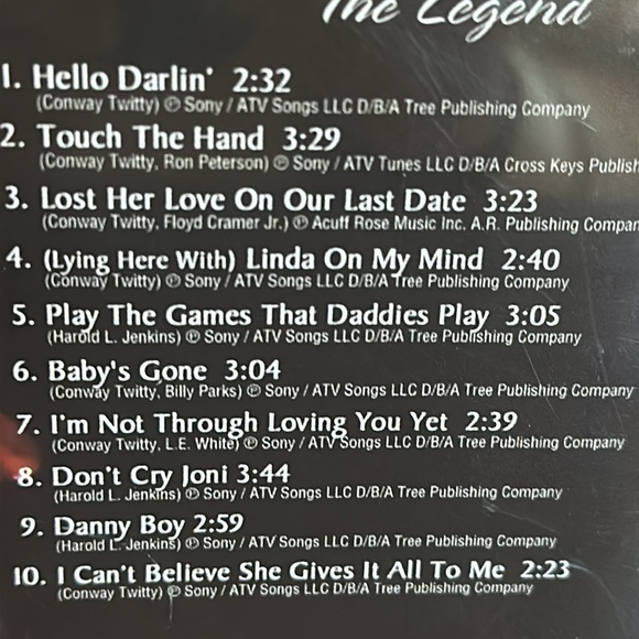 Conway Twitty The Legend studio recording by the original artist - Picture 4 of 5